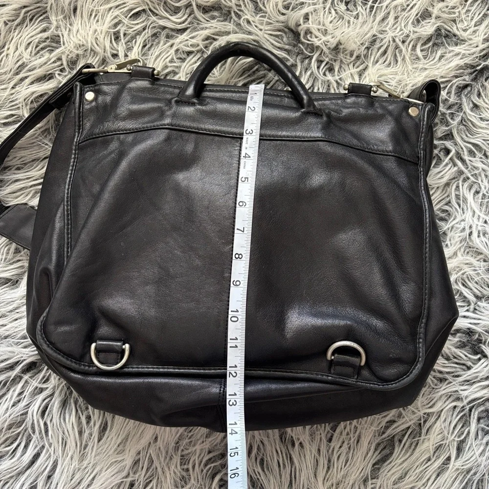 Kenneth Cole‎ Reaction Leather Messenger Bags Flap-Over Closure SZ 15X12 Black